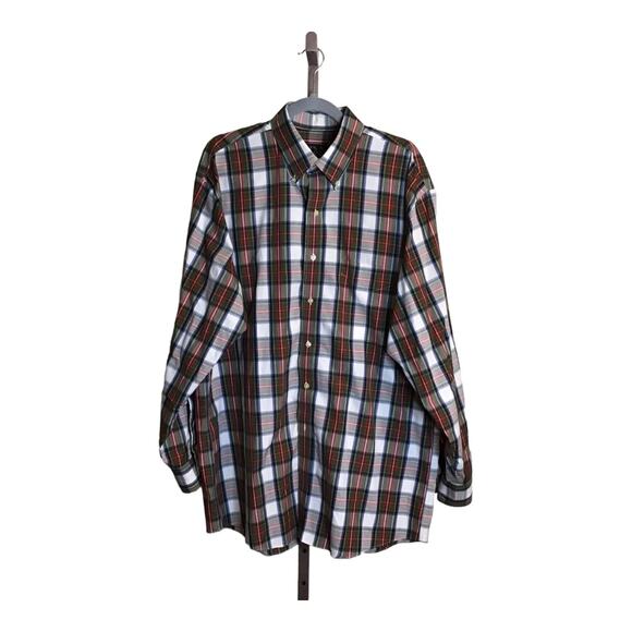 Jos A Bank Travelers  Collections Mens Tartan  Button down Long Sleeve  Sz L EUC - Picture 1 of 7